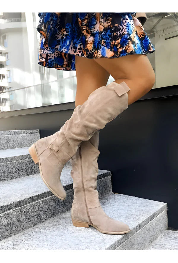 Belvina | Suède Kniehoge Laarzen - Elegant