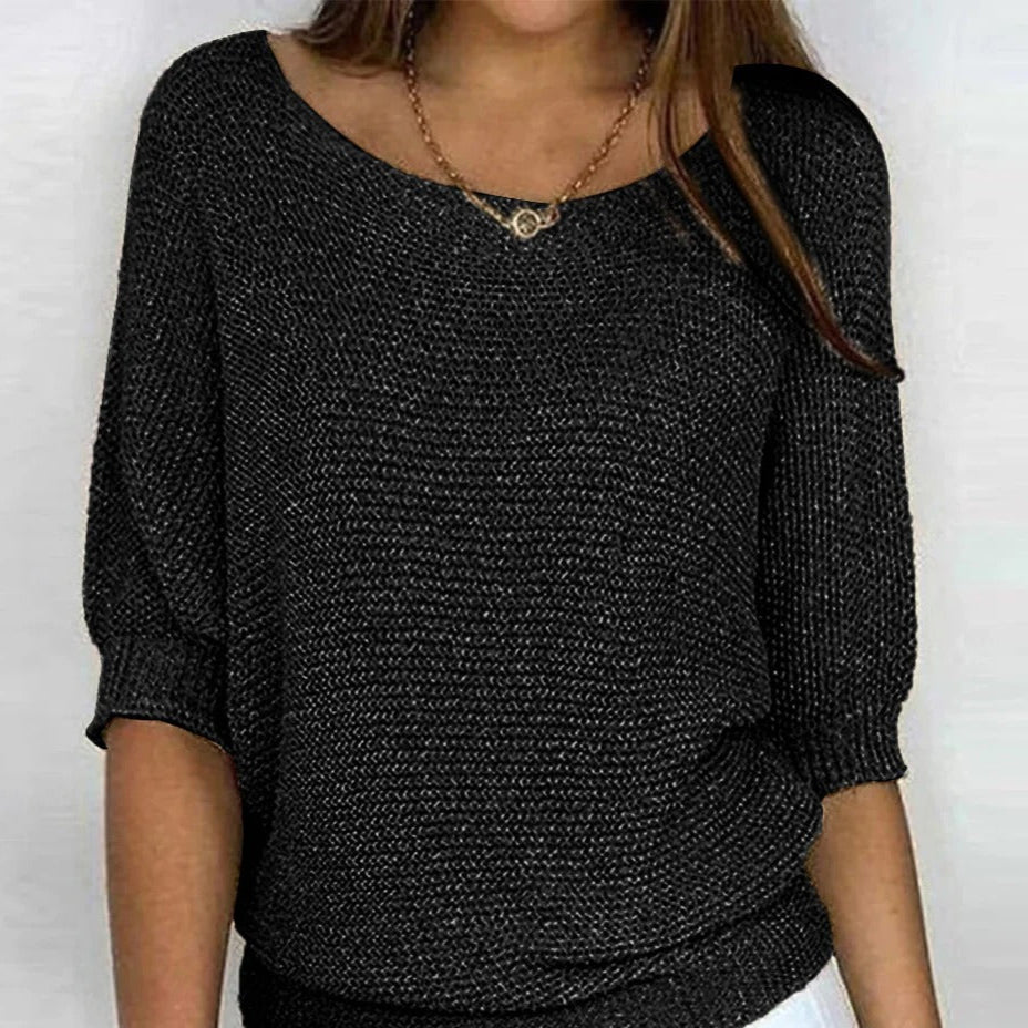 Comfortabele luchtige dames top met stijlvolle gebreide structuur