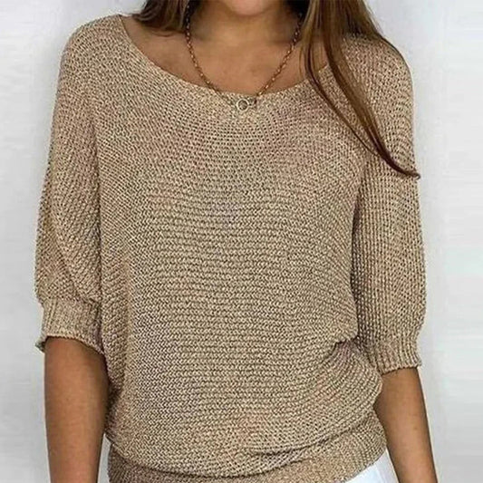 Comfortabele luchtige dames top met stijlvolle gebreide structuur