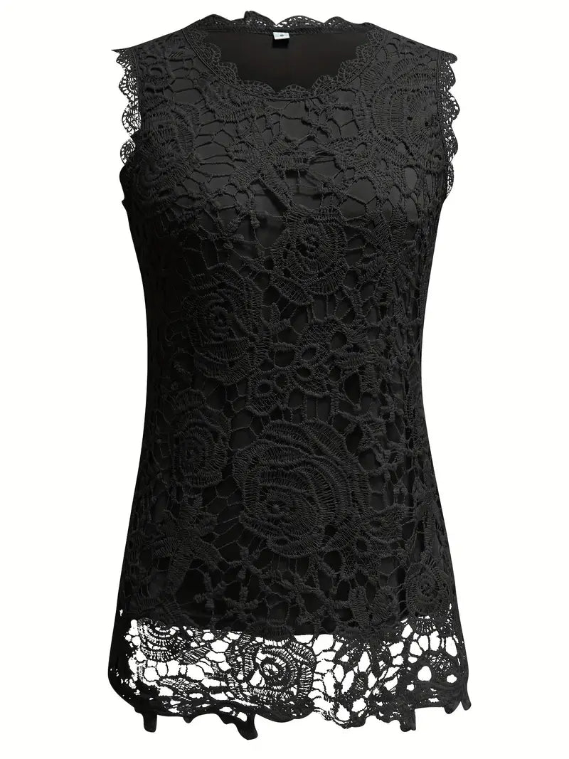 Balea | Mouwloze Kanten Top met Bloemenpatroon - Casual