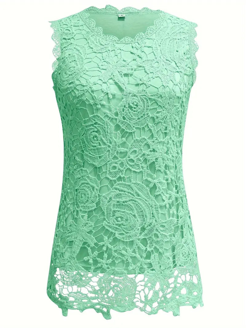 Balea | Mouwloze Kanten Top met Bloemenpatroon - Casual