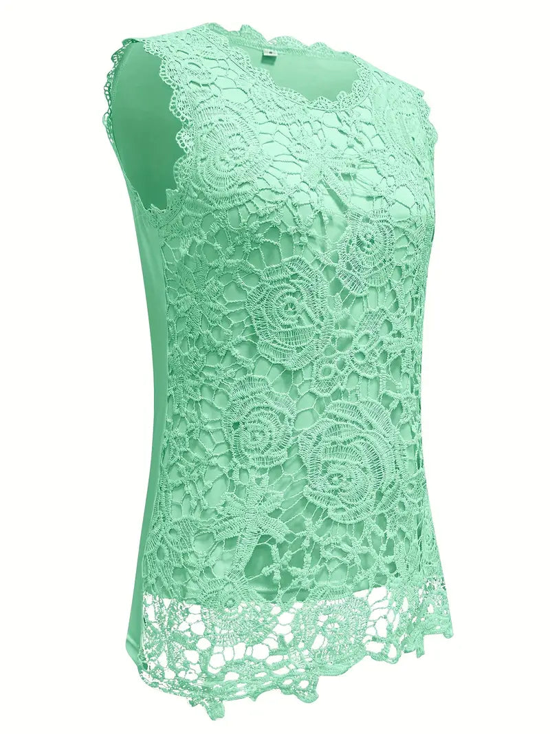 Balea | Mouwloze Kanten Top met Bloemenpatroon - Casual