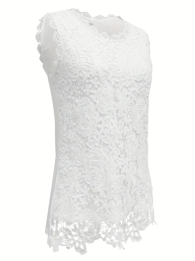 Balea | Mouwloze Kanten Top met Bloemenpatroon - Casual