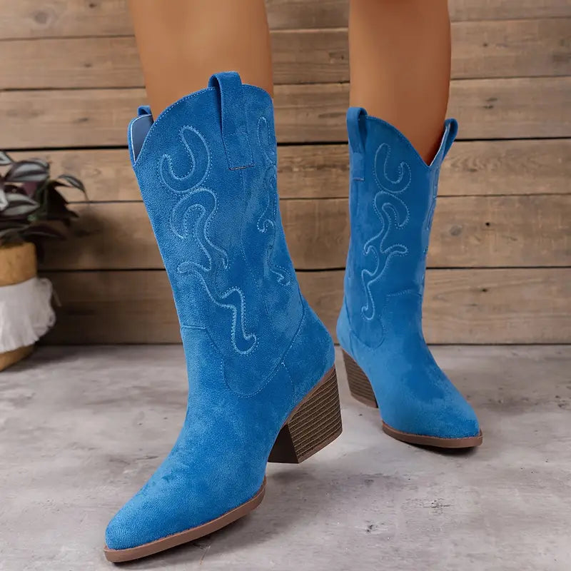 Zachte Elegante Cowboy Dames Enkel Laarzen