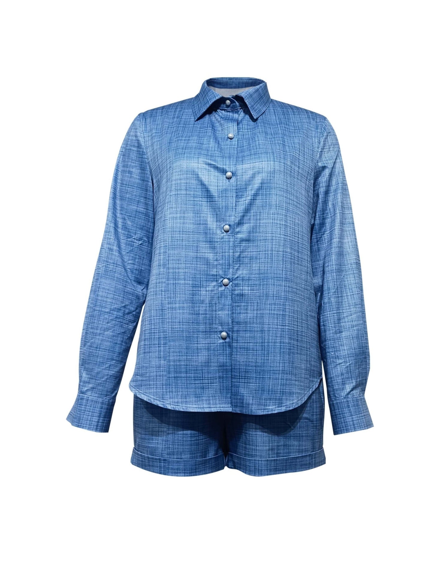 Debbi | Zomerse Set met Losvallend Overhemd en Shorts