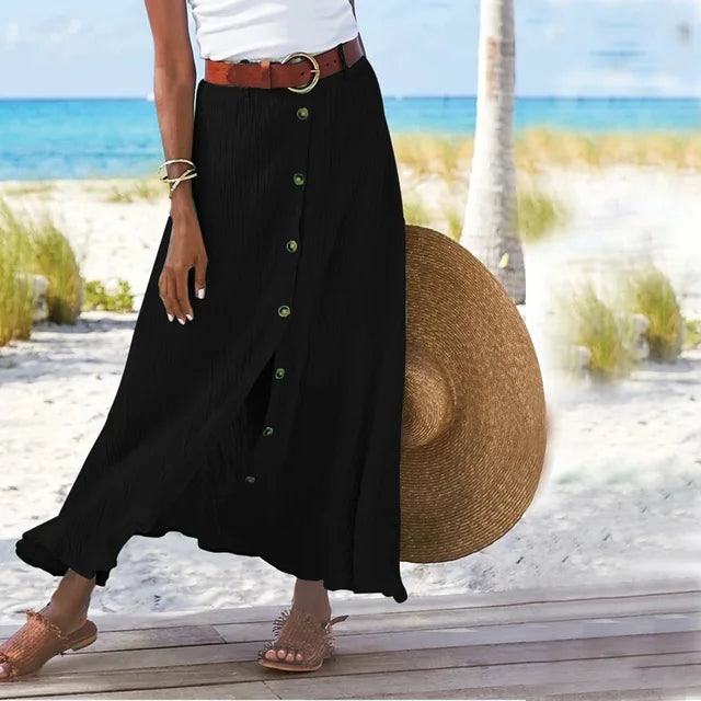 Annalise | Zomerse Lange Rok met Knoopsluiting Dames