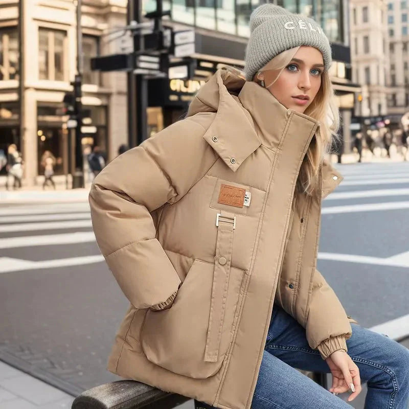 Comfortabele Stijlvolle Dames Puffer Jas Met Capuchon