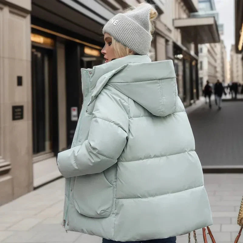 Comfortabele Stijlvolle Dames Puffer Jas Met Capuchon