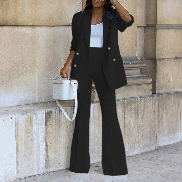 Elegante Stijlvolle Blazer Set voor Dames met Pantalon