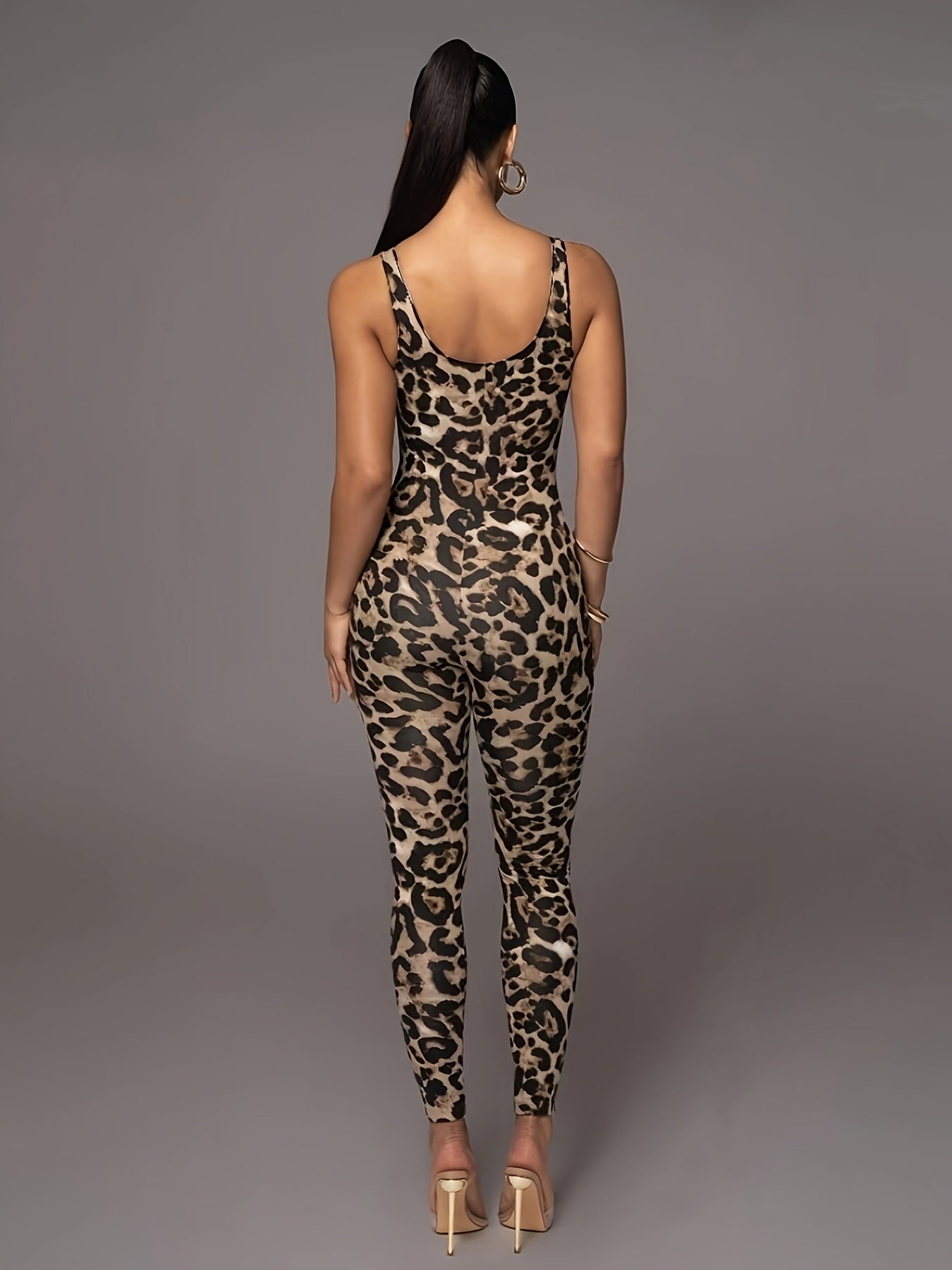 Diona | Sexy Panterprint Jumpsuit met Nauwsluitende Pasvorm