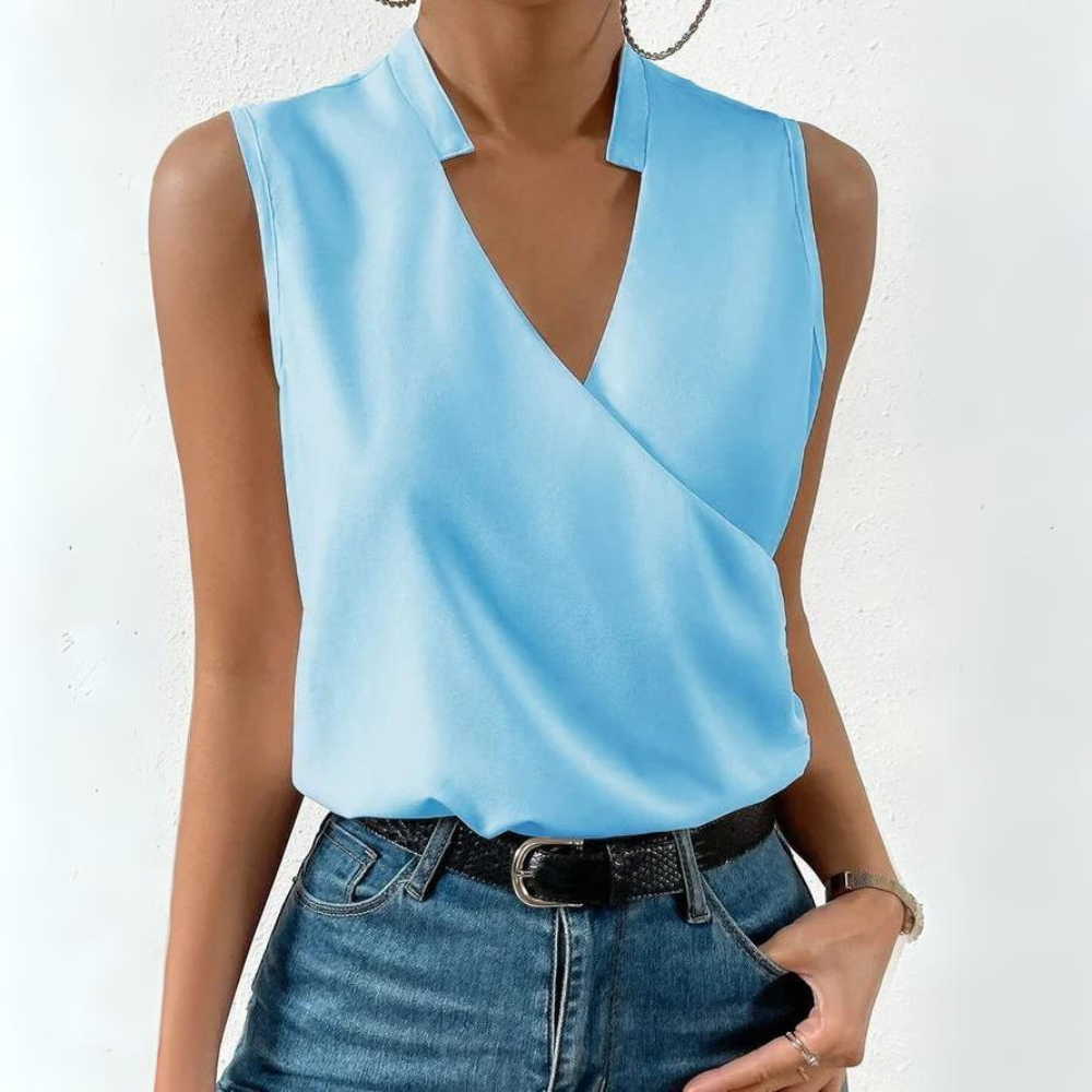 Hazelle | Mouwloze Dames Top met V-Hals