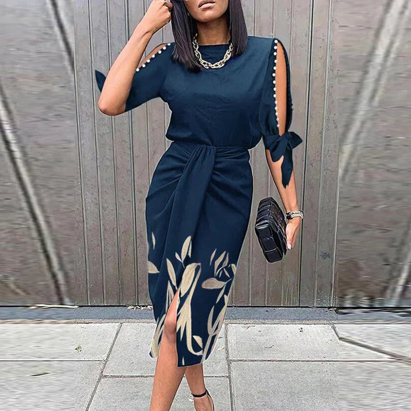 Jesy | Midi Jurk met Kant en Elegante Plissé