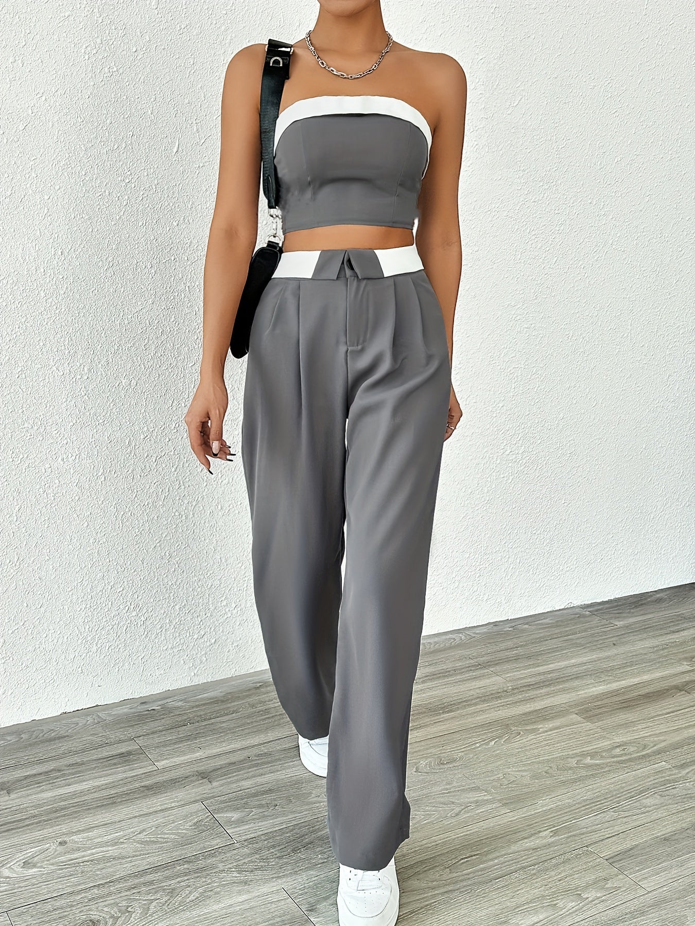 Debra | Elegante Tweedelige Set met Strapless Top