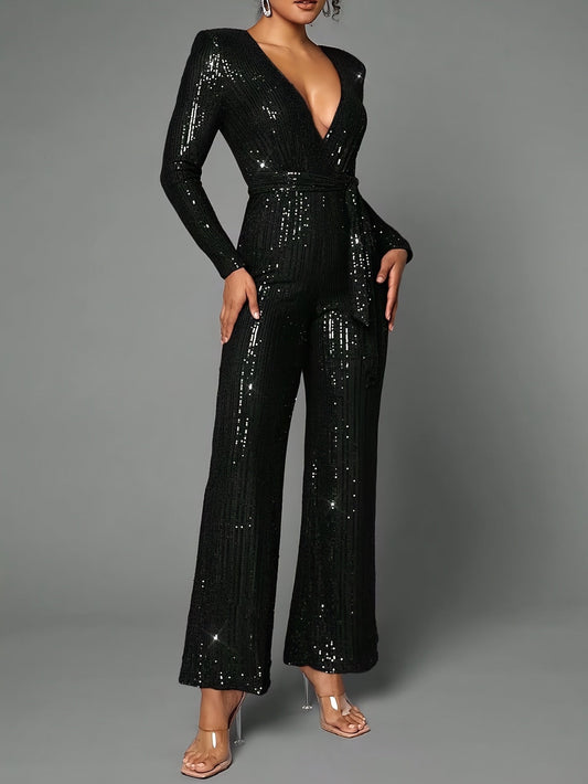 Milia | Luxe Pailletten Jumpsuit met Diepe V-Hals
