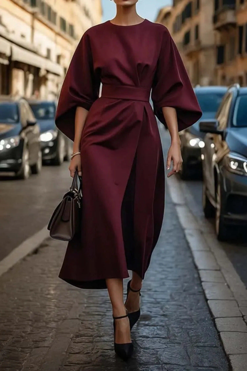 Soraya | Elegant Wide-Sleeve Midi Dress