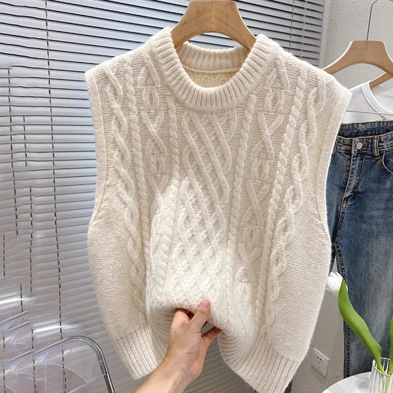 Trendy Comfortabel Dames Gebreid Gilet met Losse Pasvorm