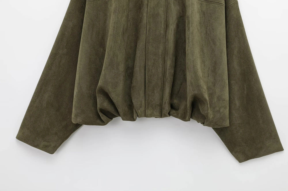 Shaheeda | Oversized Suede Jacket