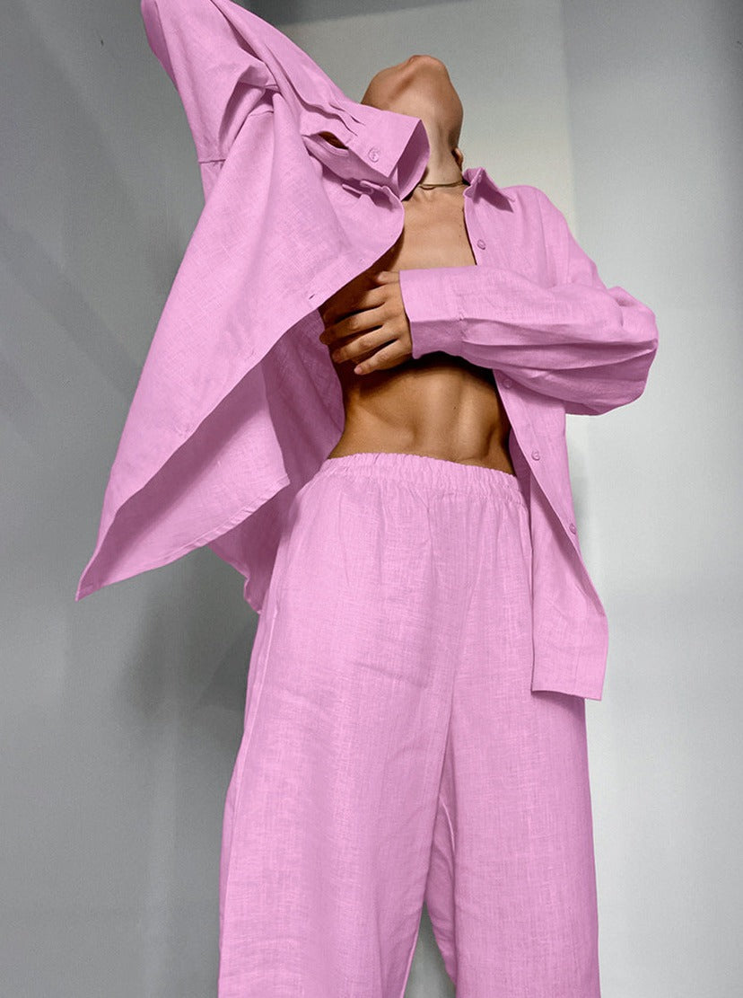 Mamie | Linen Shirt & Wide-Leg Pants Set