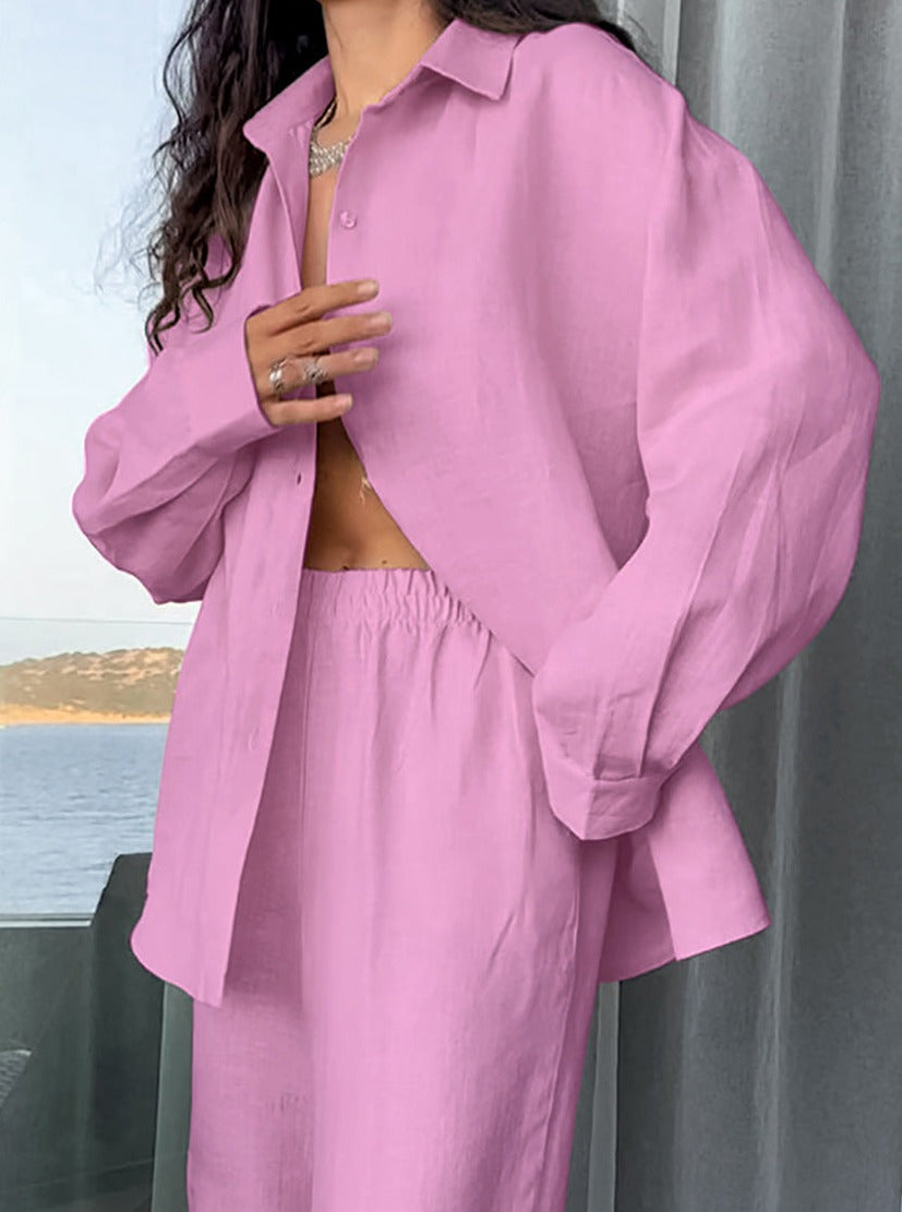 Mamie | Linen Shirt & Wide-Leg Pants Set