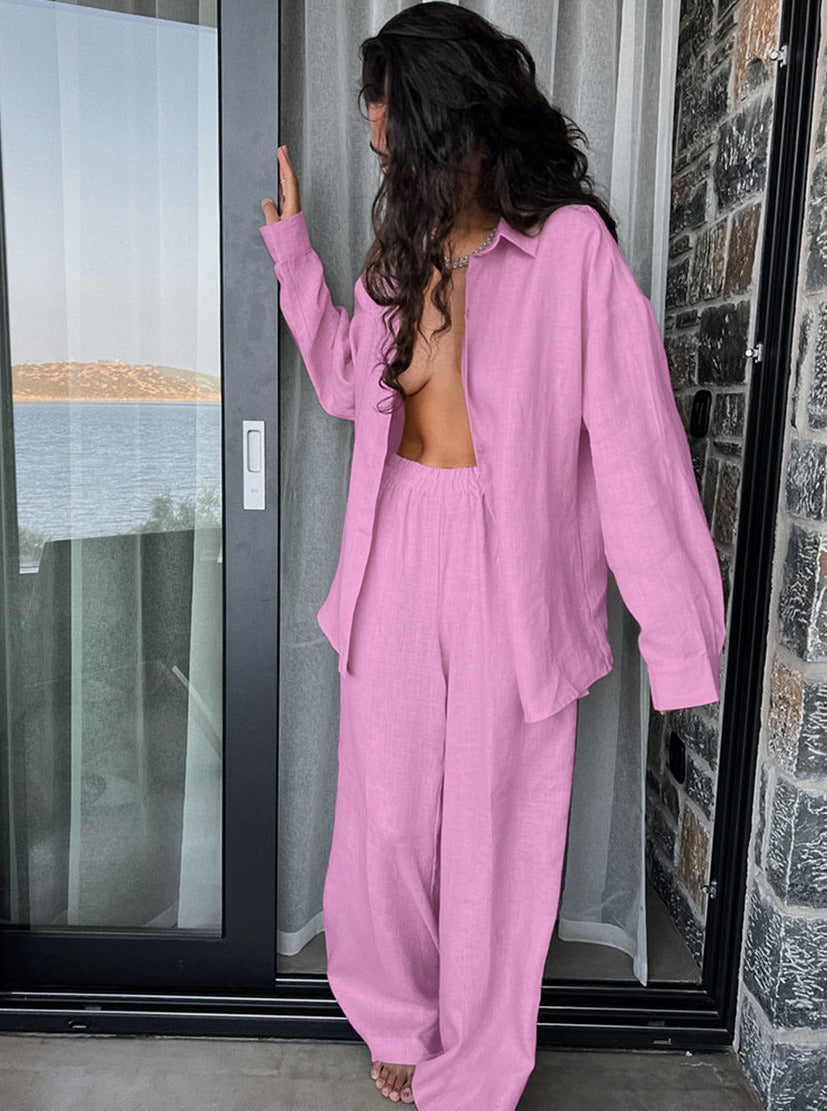 Mamie | Linen Shirt & Wide-Leg Pants Set
