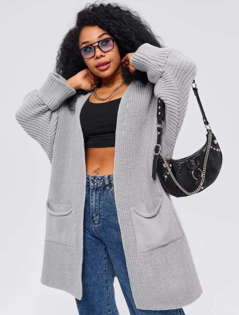 Gilet oversized confortable pour dames avec poches