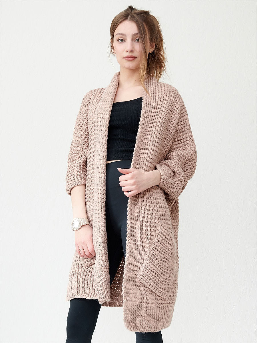 Oversized Comfortabele Zachte Dames Vest met Lange Mouwen