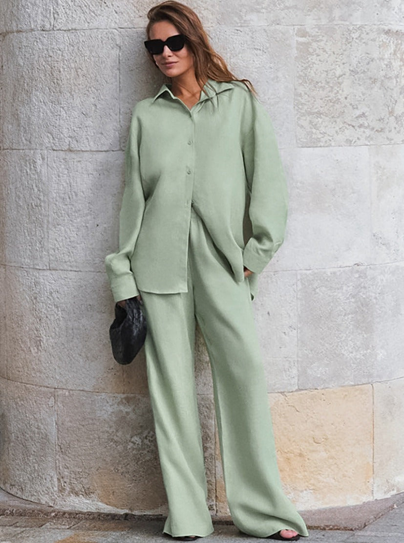 Mamie | Linen Shirt & Wide-Leg Pants Set