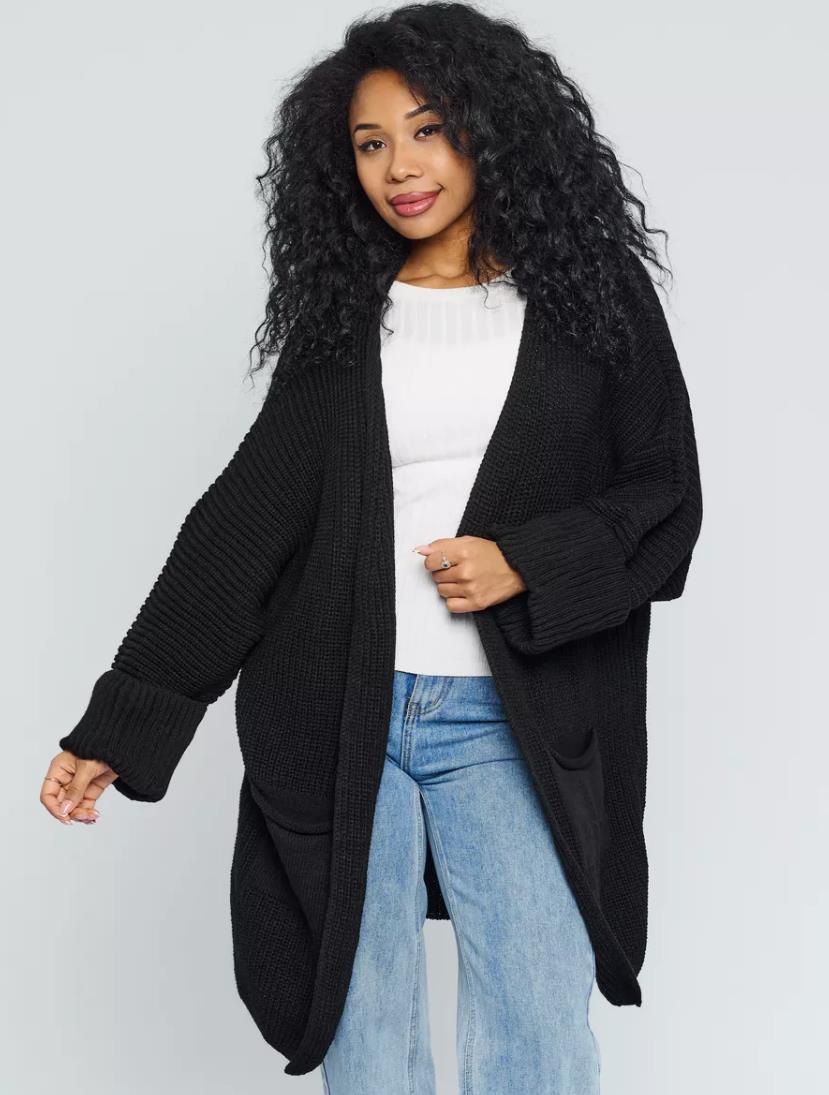 Gilet oversized confortable pour dames avec poches