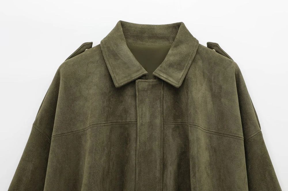 Shaheeda | Oversized Suede Jacket