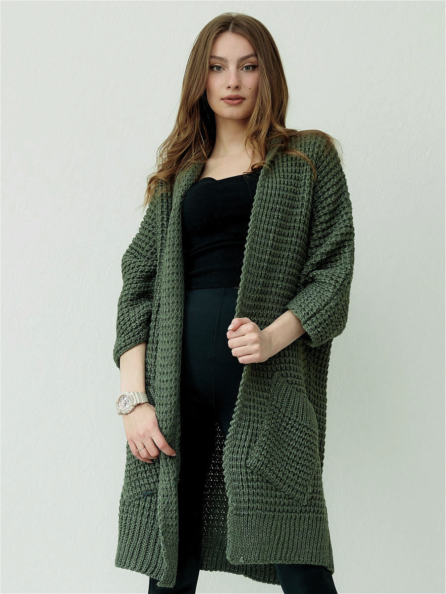 Oversized Comfortabele Zachte Dames Vest met Lange Mouwen