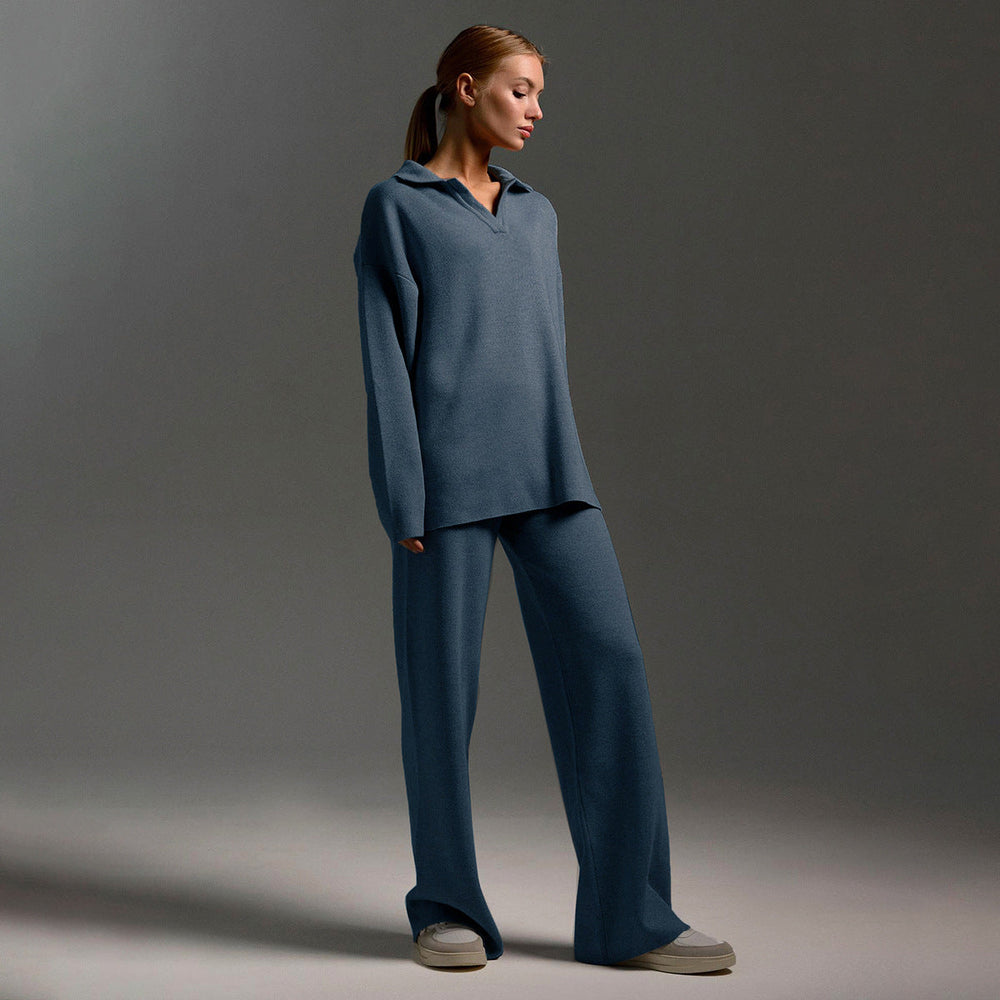 Sandy | Ensemble Lounge avec Pantalon Large et Sweat Polo