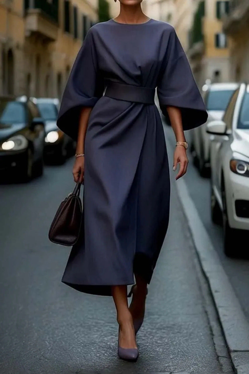 Soraya | Elegant Wide-Sleeve Midi Dress