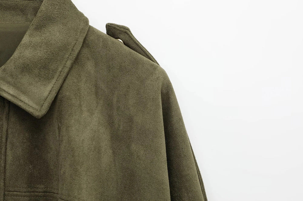 Shaheeda | Oversized Suede Jacket