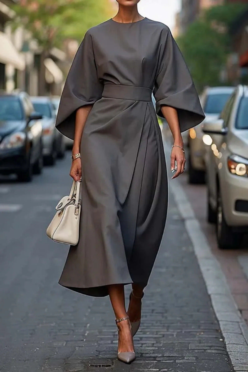 Soraya | Elegant Wide-Sleeve Midi Dress
