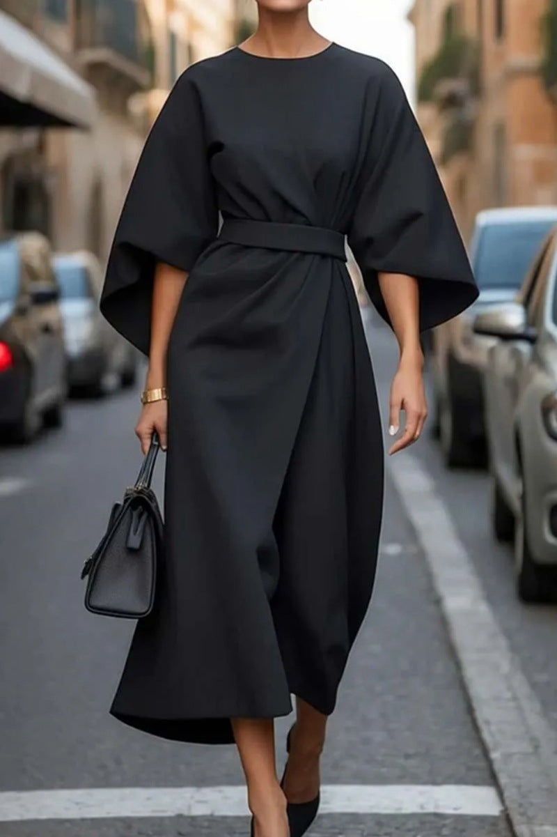 Soraya | Elegant Wide-Sleeve Midi Dress