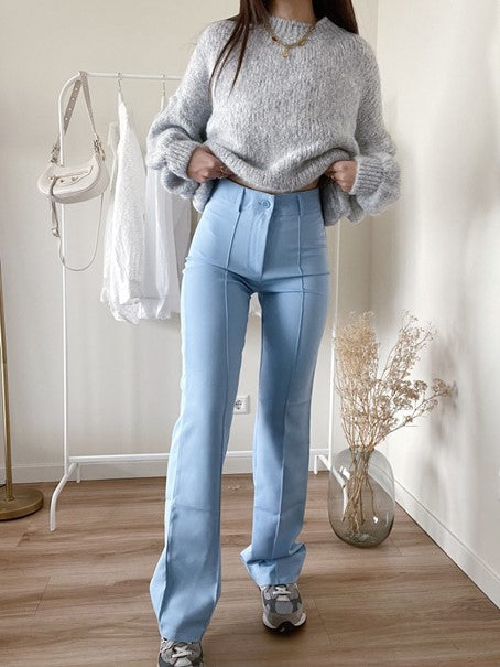 Caryssa | Rechte Broek met Hoge Taille