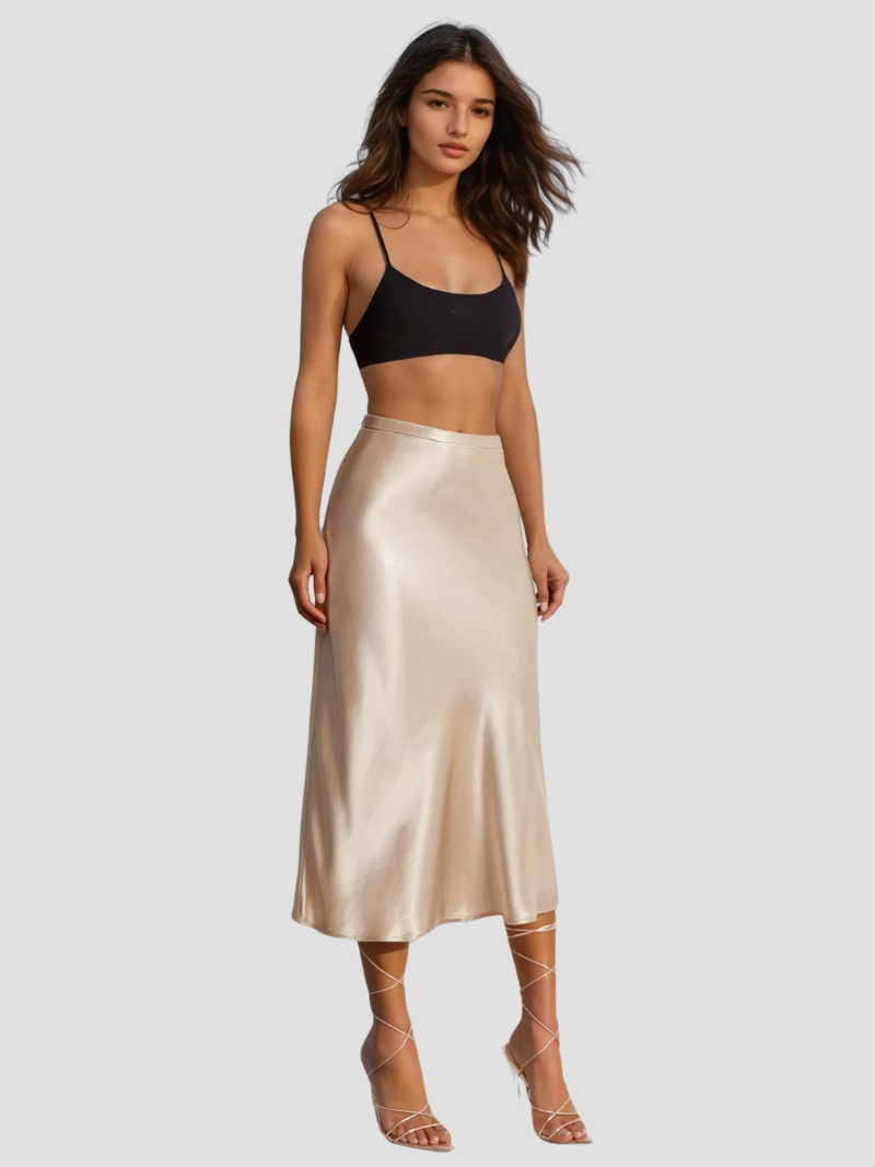 Danes | Elegante Satijnen Midi-Rok