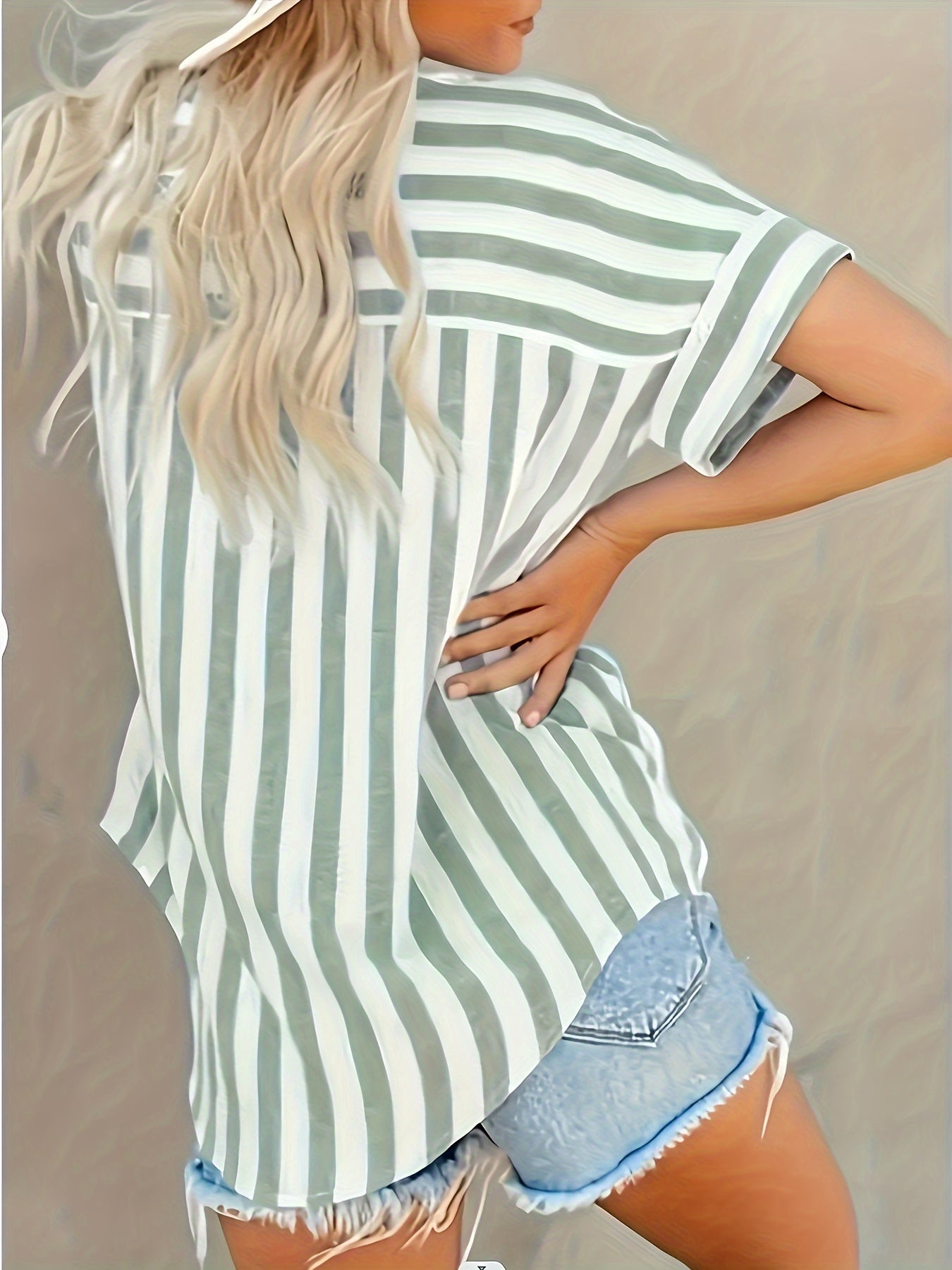 Berit | Gestreepte Overhemdblouse met Relaxte Pasvorm