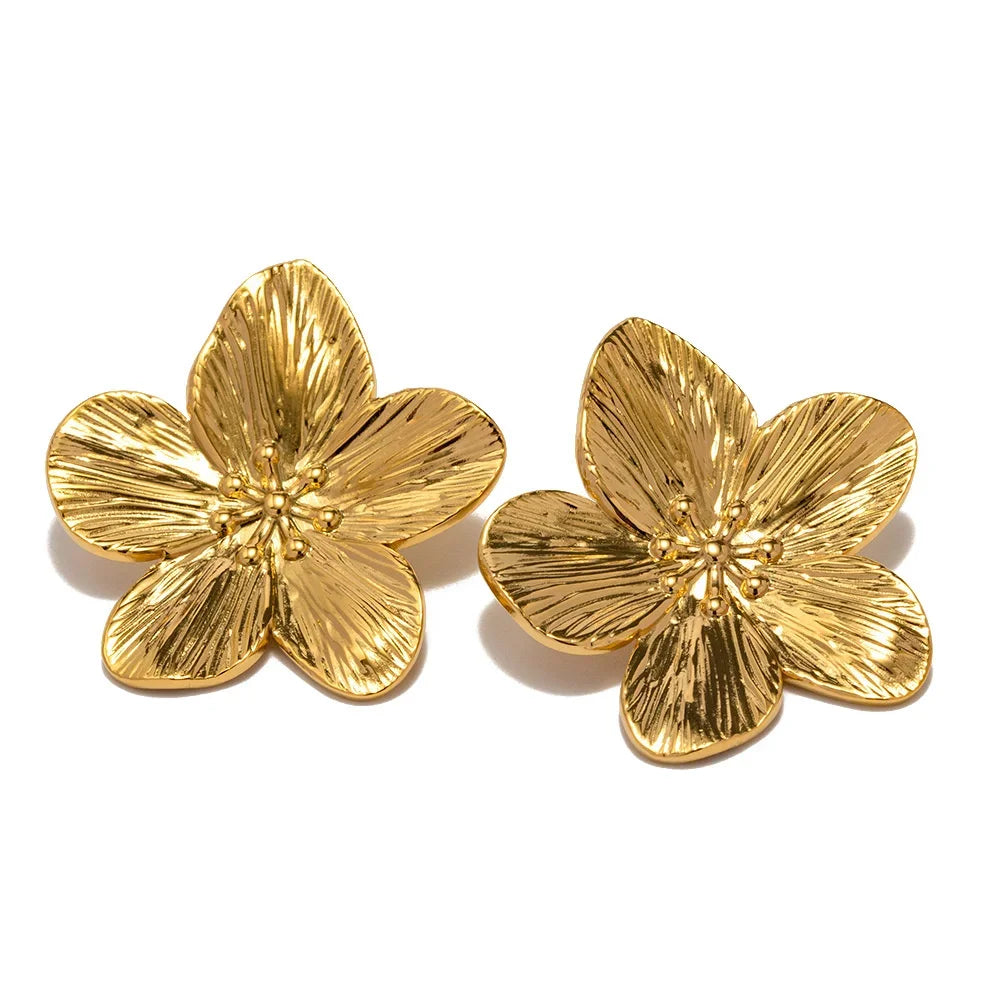 Gold Flower Earrings