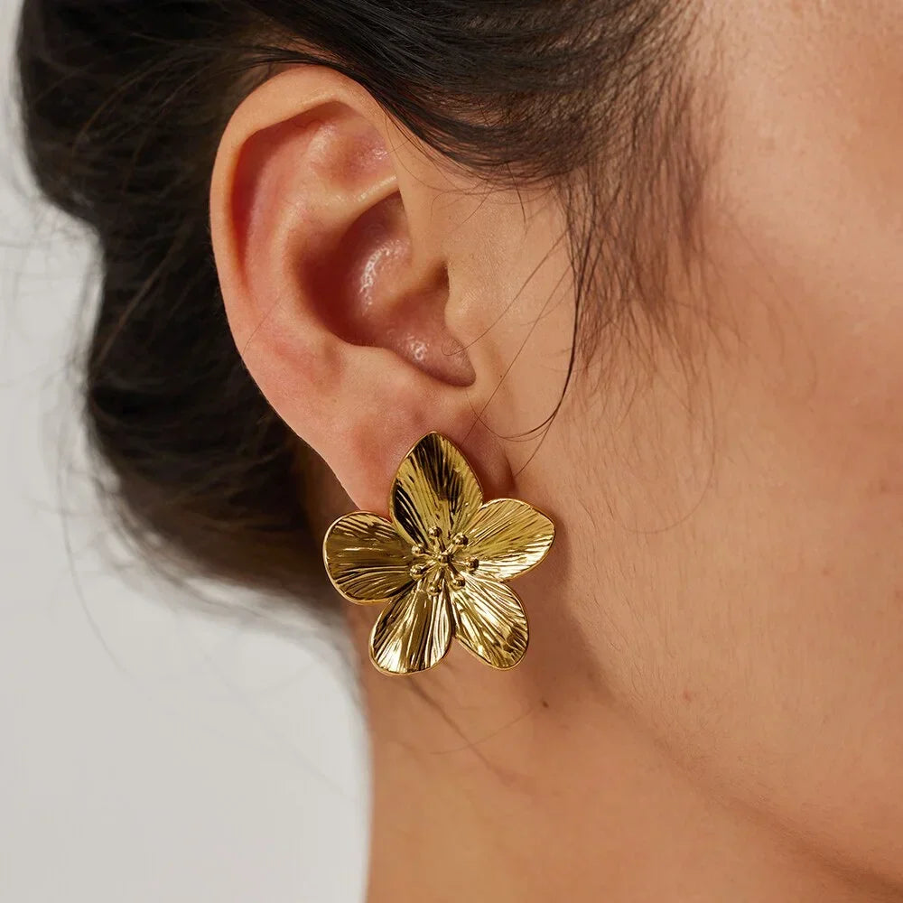 Gold Flower Earrings