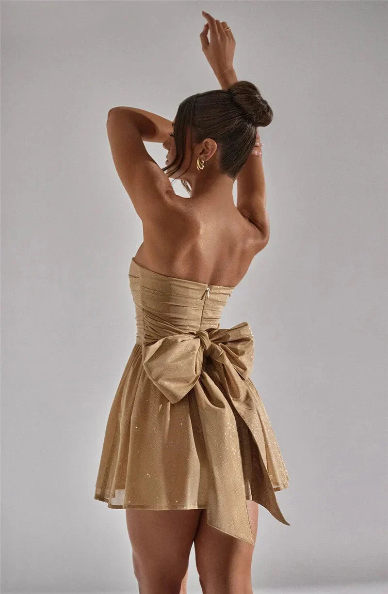 Dahlia | Strapless Glitter Mini-Jurk