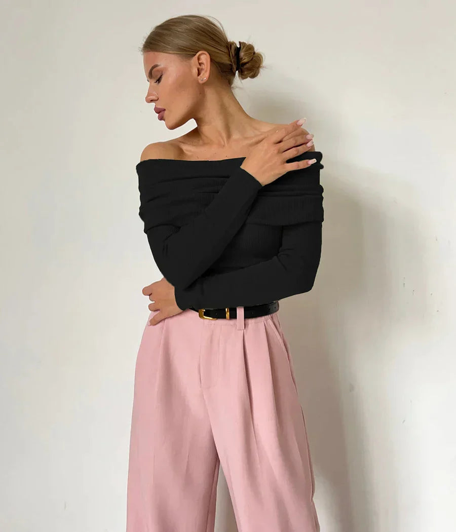 Malou | Off-Shoulder Ribbed Top