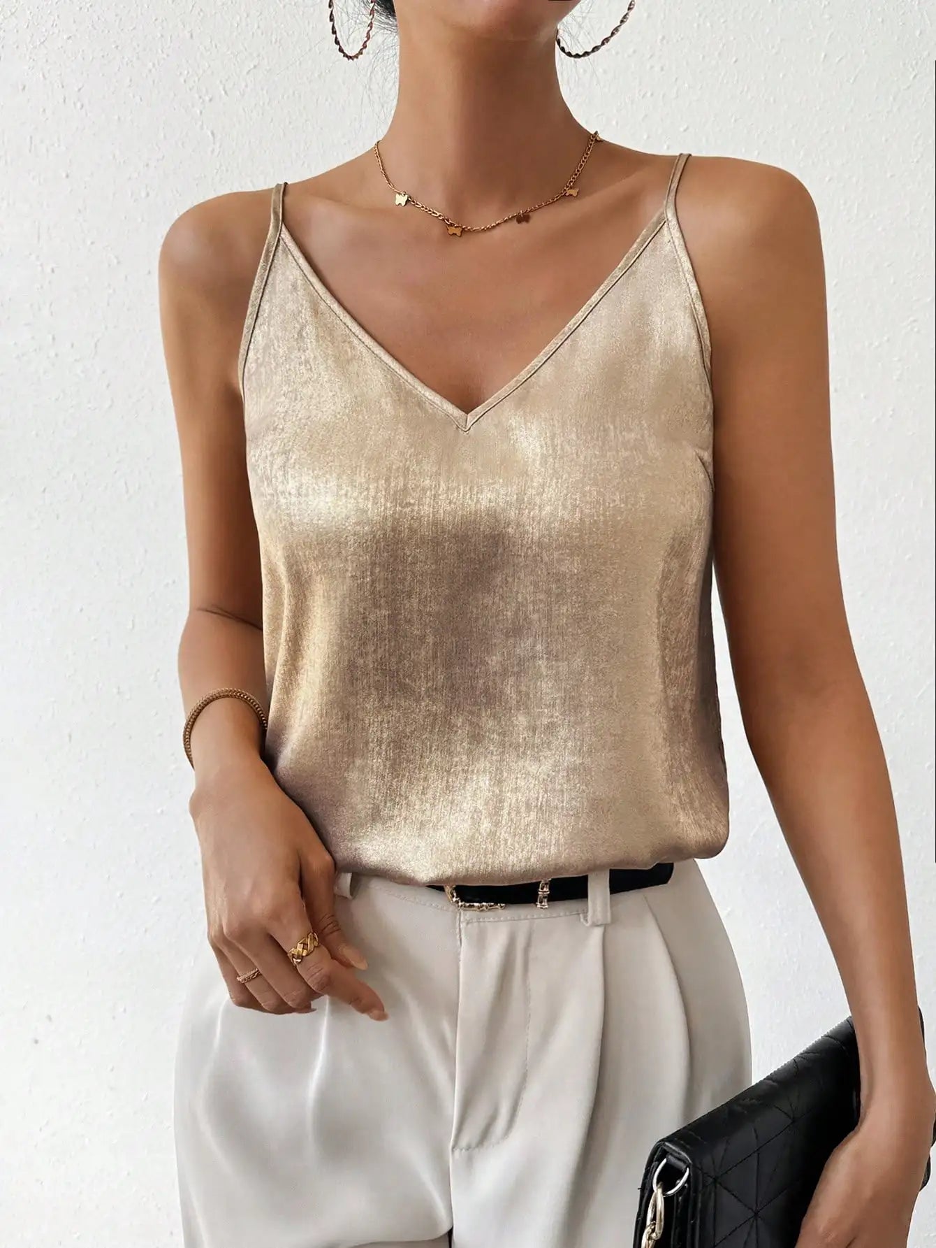 Lovy | Cami V-hals Top met Spaghettibandjes