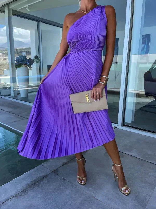 Belda | Robe plissée asymétrique élégante