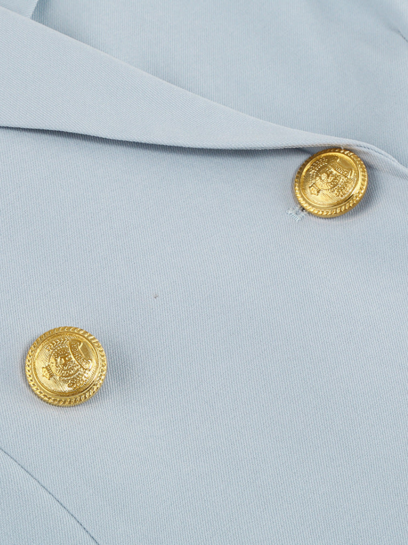 Daly| Cape Blazer Dress with Gold-Colored Buttons