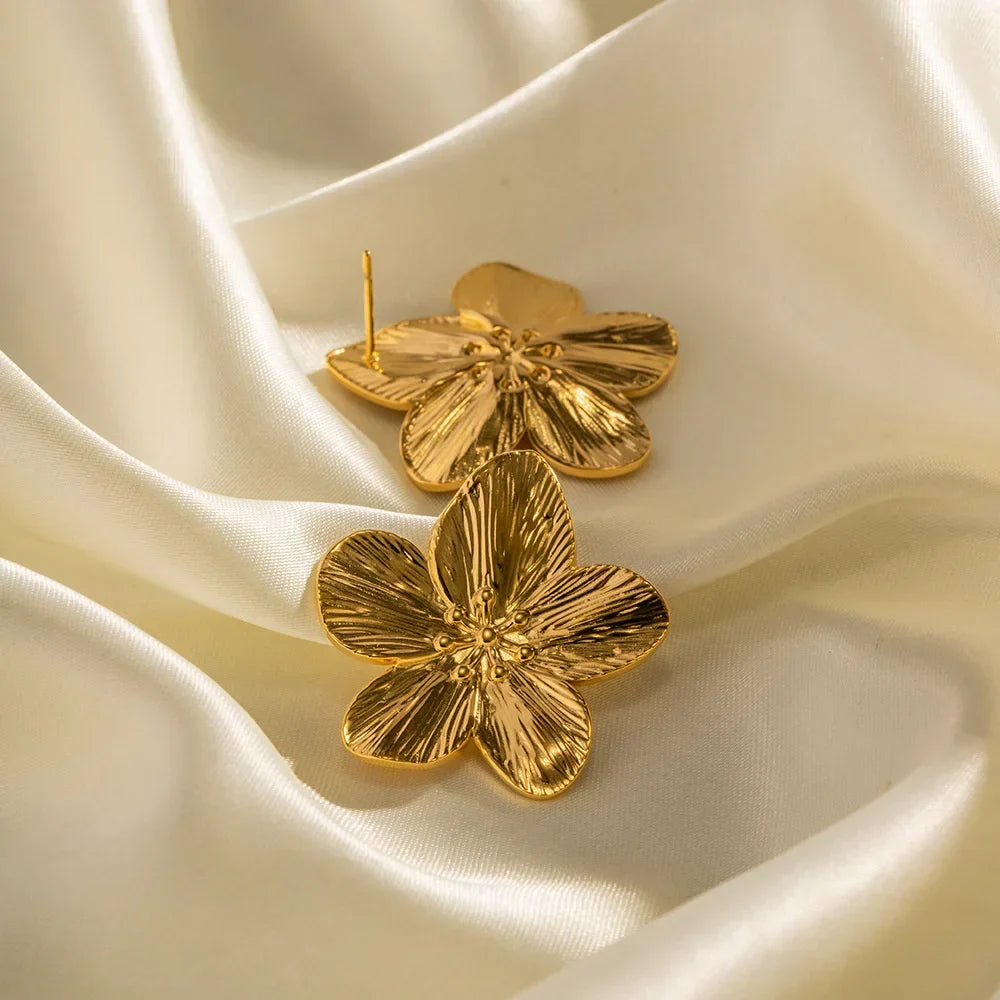 Gold Flower Earrings