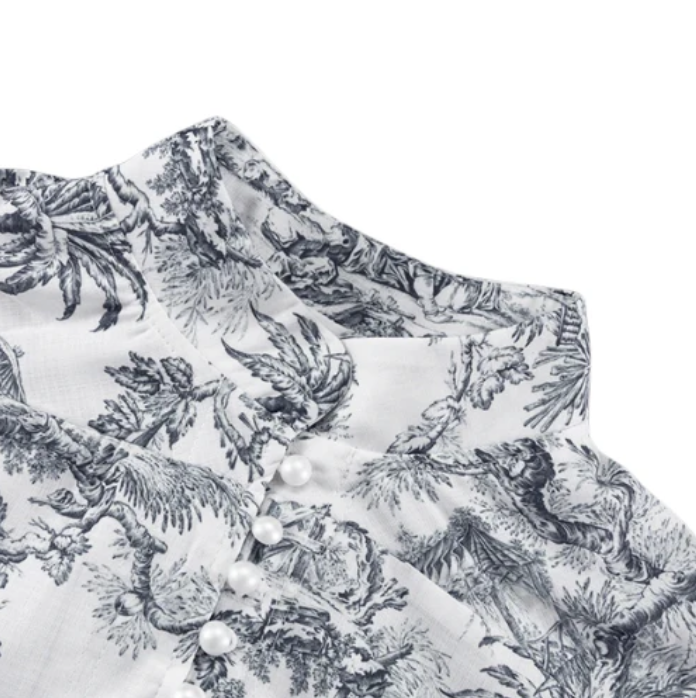 Rie | Romantische Bloemenjurk met Vintage Print