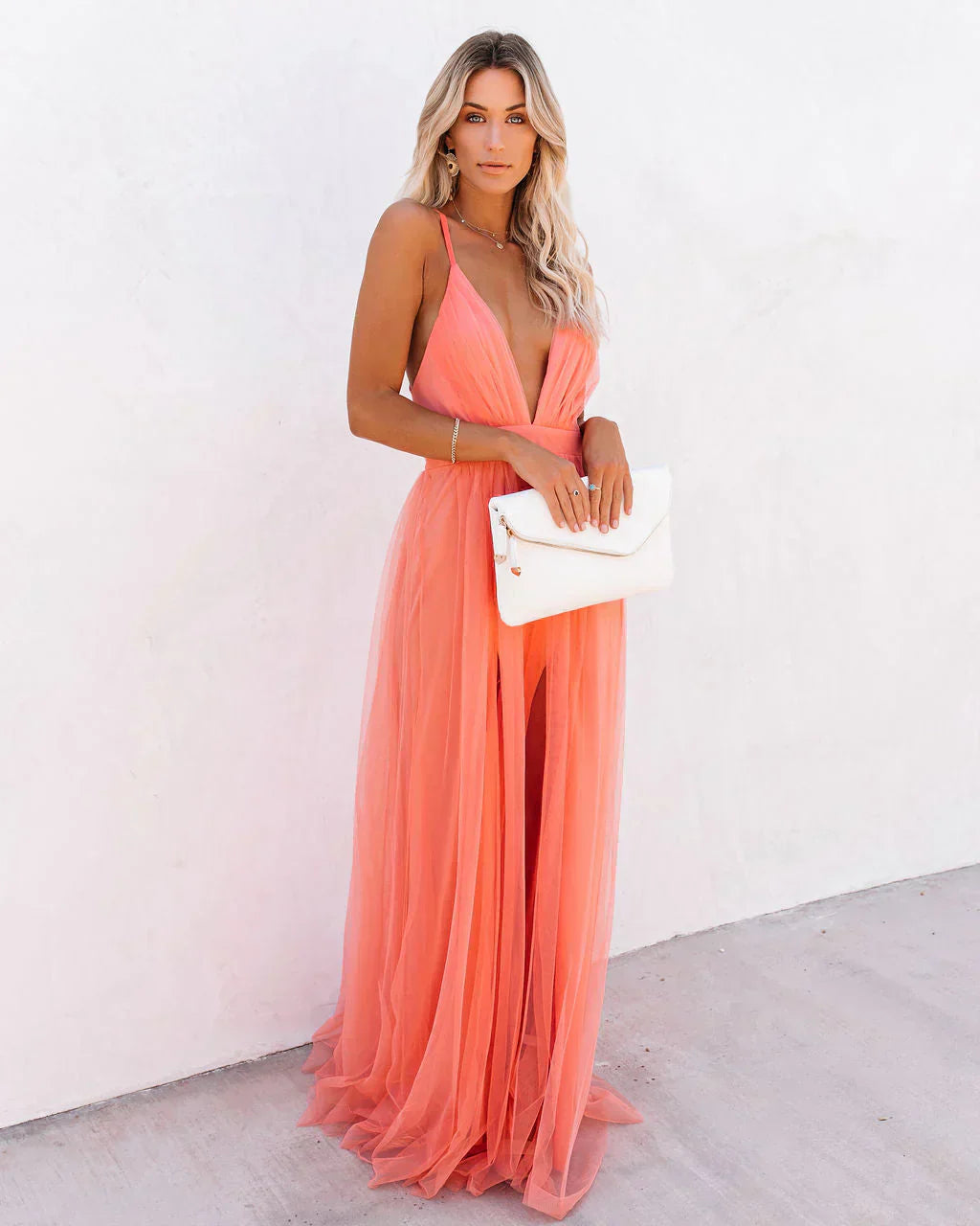 Luxe Dames Galajurk Maxi met Spaghettibandjes
