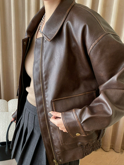 Katie | Vintage Leather Jacket for Women