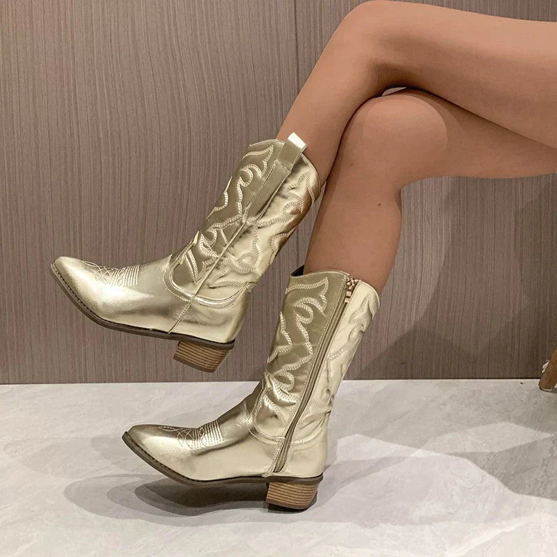 Inola | Metallic Cowboy Boots voor Vrouwen